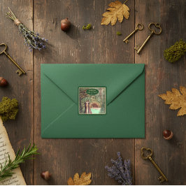 中世ルネサンス フラワーと剣 ゴールド スクエアシール