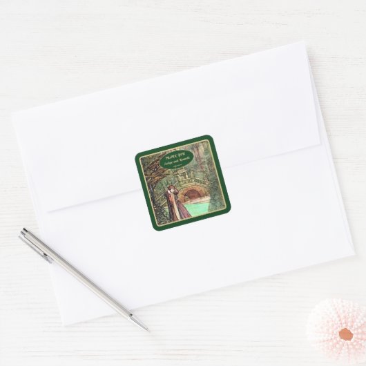 中世ルネサンス フローラルと剣 ゴールド スクエアシール (封筒)