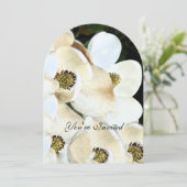 中世ルネサンス ヴィンテージ 鳥 マグノリア ウェディング 招待状 (スタンド正面)