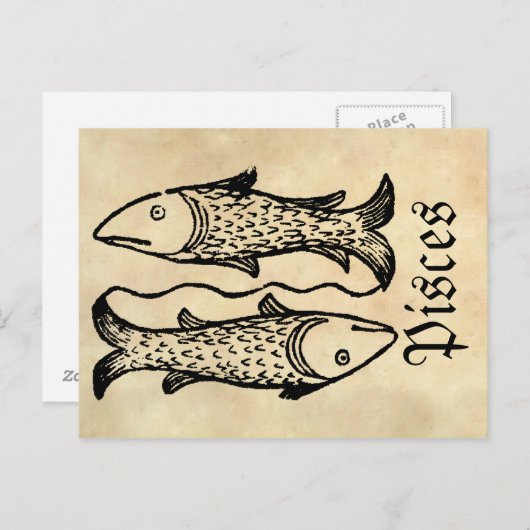 中世ルネサンス〔占星術の〕十二宮図シンボルピセス ポストカード (正面/裏面)