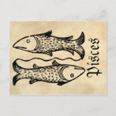 中世ルネサンス〔占星術の〕十二宮図シンボルピセス ポストカード (正面)