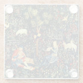 中世ルネッサンスのタペストリー羊飼いと羊 ガラスコースター (裏面)