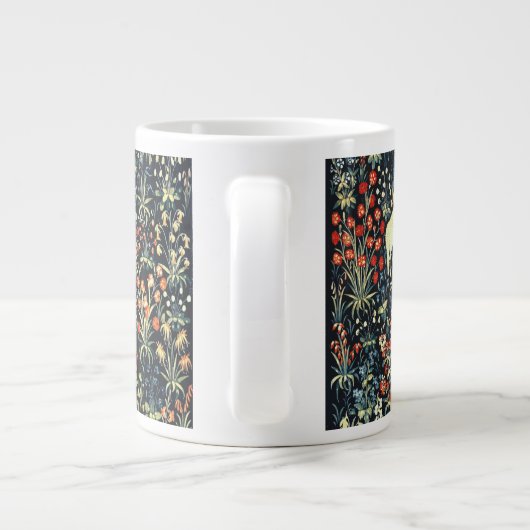 中世ルネッサンスのタペストリー羊飼いと羊 ジャンボコーヒーマグカップ (裏面)