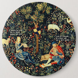 中世ルネッサンスのタペストリー羊飼いと羊 缶バッジ