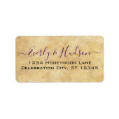 中世ルネッサンスの紫またはカスタム任意の色 ラベル (正面)