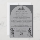 中世ルネッサンスアーチ版木、銅版、版画結婚ズ 招待状 (正面)