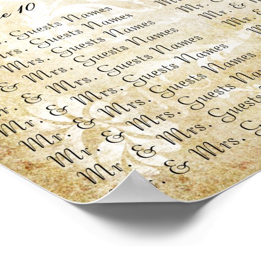 中世ルネッサンスエレガントの座席表 ポスター (角)