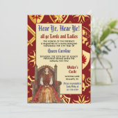 中世ルネッサンスクイーン誕生日招待状 招待状 (スタンド正面)