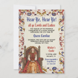 中世ルネッサンスクイーン誕生日招待状 招待状