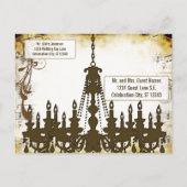 中世ルネッサンスシャンデリアSave the Date 案内ポストカード (裏面)
