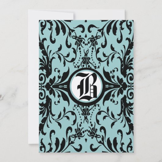 中世ルネッサンスダマスクウェディング招待状 招待状 (裏面)