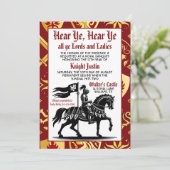 中世ルネッサンスナイト誕生日招待状 招待状 (スタンド正面)