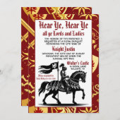 中世ルネッサンスナイト誕生日招待状 招待状 (正面/裏面)