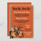 中世ルネッサンスナイト誕生日 招待状 (正面/裏面)