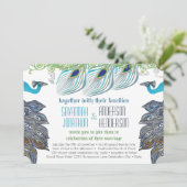 中世ルネッサンスピーコックヴィンテージ3羽 招待状 (スタンド正面)