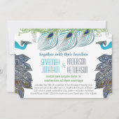 中世ルネッサンスピーコックヴィンテージ3羽 招待状 (正面)