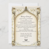 中世ルネッサンスファンタジーアーチ式羊皮紙 招待状 (正面)