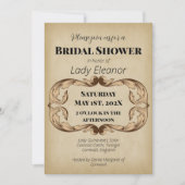 中世ルネッサンスフェイクパーチメントブライダルシャワー 招待状 (正面)