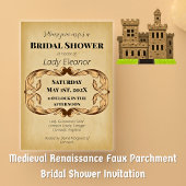 中世ルネッサンスフェイクパーチメントブライダルシャワー 招待状
