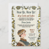 中世ルネッサンスプリンス誕生日招待状 招待状 (正面)