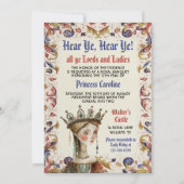 中世ルネッサンスプリンセス誕生日招待状 招待状 (正面)