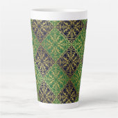 中世ルネッサンスヘラルドライオンレオパードメタリック カフェラテマグ (正面)