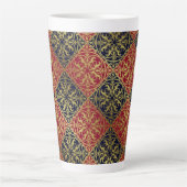 中世ルネッサンスヘラルドライオンレオパードメタリック カフェラテマグ (正面)