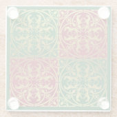 中世ルネッサンスヘラルドライオンレオパードメタリック ガラスコースター (裏面)