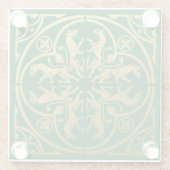 中世ルネッサンスヘラルドライオンレオパードメタリック ガラスコースター (裏面)