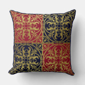 中世ルネッサンスヘラルドライオンレオパードメタリック クッション (正面)