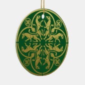 中世ルネッサンスヘラルドライオンレオパードメタリック セラミックオーナメント (右)