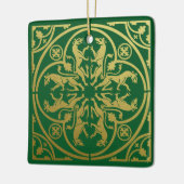 中世ルネッサンスヘラルドライオンレオパードメタリック セラミックオーナメント (左)