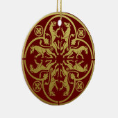 中世ルネッサンスヘラルドライオンレオパードメタリック セラミックオーナメント (右)