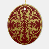 中世ルネッサンスヘラルドライオンレオパードメタリック セラミックオーナメント (左)