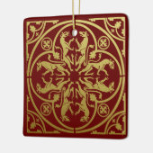 中世ルネッサンスヘラルドライオンレオパードメタリック セラミックオーナメント (左)