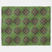 中世ルネッサンスヘラルドライオンレオパードメタリック フリースブランケット (正面(横))