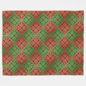 中世ルネッサンスヘラルドライオンレオパードメタリック フリースブランケット (正面(横))