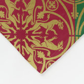 中世ルネッサンスヘラルドライオンレオパードメタリック フリースブランケット (角)