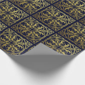 中世ルネッサンスヘラルドライオンレオパードメタリック ラッピングペーパー (角)