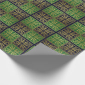 中世ルネッサンスヘラルドライオンレオパードメタリック ラッピングペーパー (角)