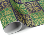 中世ルネッサンスヘラルドライオンレオパードメタリック ラッピングペーパー (ロールコーナー)