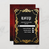 中世ルネッサンス中世ゴシックRSVPカード 出欠カード (正面/裏面)