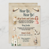 中世ルネッサンス子供の誕生日招待状 招待状 (正面/裏面)