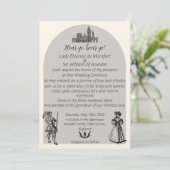 中世ルネッサンス彫刻結婚アーチ 招待状 (スタンド正面)