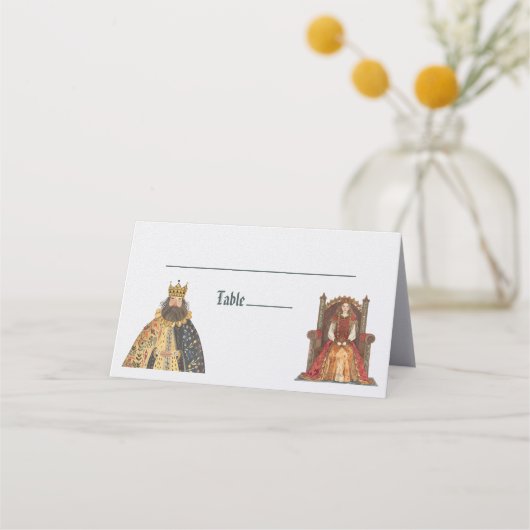 中世ルネッサンス王室のス結婚座席表 プレイスカード (正面)
