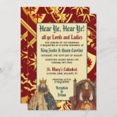 中世ルネッサンス王室の結婚スの 招待状 (正面/裏面)