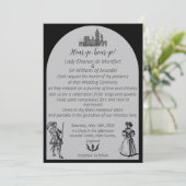 中世ルネッサンス白黒結婚アーチズ 招待状 (スタンド正面)