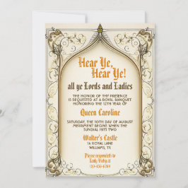 中世ルネッサンス素朴誕生日招待状 招待状