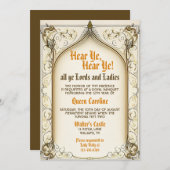 中世ルネッサンス素朴誕生日招待状 招待状 (正面/裏面)