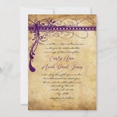 中世ルネッサンス紫フェイク羊皮紙 招待状 (正面)